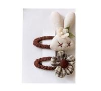 2 pinzas para el pelo de tela, marrón dulce y lindo, hechas a mano con flequillo, conejito de flores