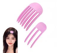 2 pinzas para el pelo para dar volumen y peinar el cabello, 3 y 6 dientes femeninos para la frente, herramientas de peinado para el cabello, fijador de pelo, almohadilla de plástico para peinar el