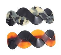 2 pinzas para el pelo para grandes barrettes antideslizantes de color marrón rojizo y caparazón de tortuga para trenzas y cuidado diario ligero y seguro