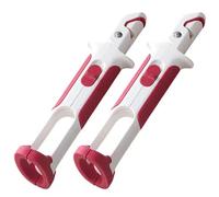 2 pinzas para platos calientes 2 en 1, doble cabeza, antiescaldaduras, clip para soporte de cuencos, pinzas antideslizantes para platos calientes con cabeza de silicona y agarre p