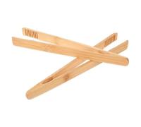 2 pinzas para tostadora de bambú de 9.84 pulgadas reutilizables pequeñas pinzas de cocina de madera antideslizantes pinzas de bambú multiusos para frutas, pan, encurtidos, utensilios de cocina,
