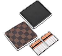 2 pitilleros de metal, caja de cigarrillos para 20 cigarrillos, caja de cigarrillos de poliuretano, pitillera de piel, caja de cigarrillos para pantalones y bolsas de camisa (mezcla de colores 1)