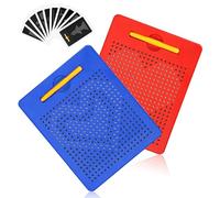 2 pizarras magnéticas para niños, juego magnético con bolas y lápiz magnético, pizarra mágica, tablero de dibujo educativo, juego magnético mágico, juguete portátil, juguete educativo, regalo