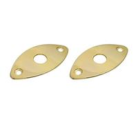 2 placas de conector de guitarra, placa de cubierta de entrada de salida, placa de conector ovalada curvada de acero, accesorios de guitarra, enchufe de bajo para guitarra eléctrica de estilo de