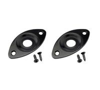 2 placas de conector de guitarra, placa de cubierta de entrada de salida, placa de conector ovalada curvada de acero, accesorios de guitarra, enchufe de bajo para guitarra eléctrica de estilo de
