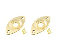 2 placas de conector de guitarra, placa de cubierta de entrada de salida, placa de conector ovalada curvada de acero, accesorios de guitarra, enchufe de bajo para guitarra eléctrica de estilo de