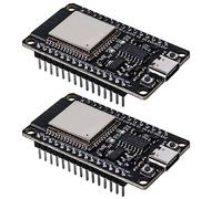 2 placas de desarrollo ESP32 NodeMCU Módulo: ESP32 Tipo C NodeMCU placa de desarrollo, ESP-WROOM-32, 2,4 GHz Dual Mode WiFi + Bluetooth Dual Core Microcontrolador integrado, chip CH340C