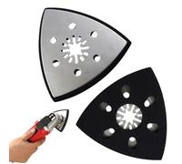 2 placas de lijado triangulares de 93 mm, multiherramienta, placa de lijadora triangular, accesorios de lijado y pulido para madera, plástico duro, metal, eliminación de óxido