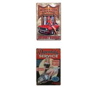 2 placas de metal vintage para decoración de pared, póster para cafetería, bar, pub y hogar.