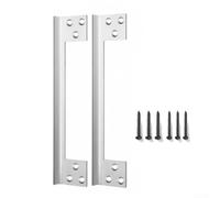 2 placas de seguridad de acero inoxidable en forma de L para reforzar la interfaz del pestillo y disminuir la vulnerabilidad a las herramientas de palanca (plateado)