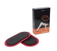 2 placas deslizantes de núcleo para pilates y yoga, equipo de fitness portátil para ejercicios de deslizamiento en madera dura, alfombras y esterillas de yoga (rojo)