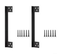 2 placas protectoras de marco de puerta de acero inoxidable en forma de L para reforzar el pestillo y disuadir la entrada a través de técnicas de manipulación de huecos (negro)