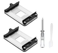 2 placas traseras para AMD AM4, soporte de disipador de calor de CPU, agujeros de montaje de placa base de 3.5 x 2.1 pulgadas, buena disipación de calor, duradera para AMD AM4 B350 X370 A320 X470 con