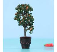 2 plantas de árbol de mandarina en maceta de 8 x 2,5 cm, plantas de jardín en miniatura 1:12, árboles frutales, modelos de construcción, manualidades en miniatura, suministros de diorama, estilo 2