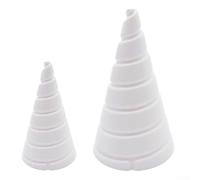 2 plantillas de bobina Fibonacci para jardinería y manualidades, herramienta de fijación de alambre de cobre en forma de cono de polipropileno, pequeña (6,3 x 3,5 cm) y grande (pequeño + grande)