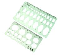 2 plástico transparente con plantillas geométricas y medición