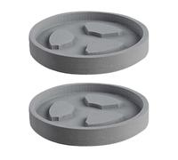 2 Plato Maceta Redondo de Interior Bandeja Recolectora de Agua para Plantas con Superficie Texturizada para Macetas y AlféIzares(Gray,36cm/14.1in)