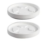 2 Plato Maceta Redondo de Interior Bandeja Recolectora de Agua para Plantas con Superficie Texturizada para Macetas y AlféIzares(White,36cm/14.1in)