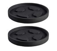 2 Plato Maceta Redondo de Interior Bandeja Recolectora de Agua para Plantas con Superficie Texturizada para Macetas y AlféIzares(Black,36cm/14.1in)