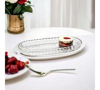 2 Platos Meze de Cristal Tallado para Tarta, Placa de Cocina Rectangular, Lavable a Máquina, 180 cc, 20 x 8 x 2,5 cm (2)