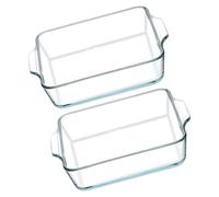 2 platos pequeños de vidrio aptos para microondas, bandeja para hornear apta para cocinar uniformemente y asar alimentos
