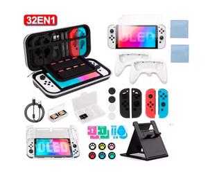2 Play Kit Accesorios Nintendo Switch 2 - Funda Rígida Transporte, Carcasa Protectora, 4 Fundas Joy-Con Silicona, 3 Protectores Pantalla HD, 10 Grips Joystick, Soporte Mando Ajustable