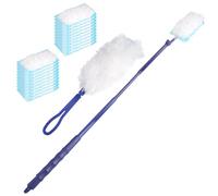 2 Plumeros Atrapapolvo Telescópicos Electrostático (Largo y Corto) + 20 Repuestos de Microfibra - Kit Práctico para Eliminar Polvo en Altura,Plumero Extensible para Ceiling Fan Cleaner Duster