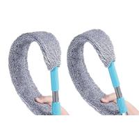 2 Plumeros Microfibra Extensible, Plumero Palmera, (40CM X 8CM DE MOPA Y Mango 90 CM,) Limpiador de Polvo valido para comedores, baños,radiadores. Plumero Plano. ((2) mopas Palmeras). Atrapapolvo