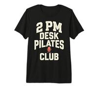 2 PM Desk Pilates Club Slump Work Humor Office Camiseta Premium