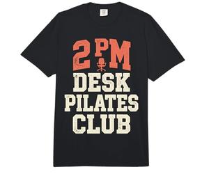 2 PM Desk Pilates Club Slump Work Humor Office Comfort Colors Adult Heavyweight T-Shirt