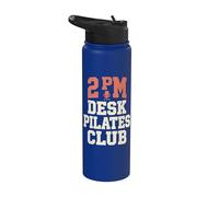 2 PM Desk Pilates Club Slump Work Humor Office Stainless Steel Insulated Water Bottle