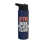 2 PM Desk Pilates Club Slump Work Humor Office Stainless Steel Insulated Water Bottle