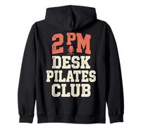 2 PM Desk Pilates Club Slump Work Humor Office Sudadera con Capucha