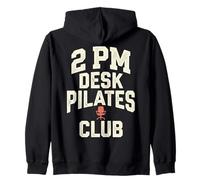 2 PM Desk Pilates Club Slump Work Humor Office Sudadera con Capucha