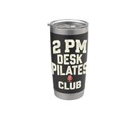 2 PM Desk Pilates Club Slump Work Humor Office Vaso térmico de acero inoxidable de doble pared