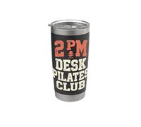 2 PM Desk Pilates Club Slump Work Humor Office Vaso térmico de acero inoxidable de doble pared