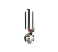 2" Pneumatic Butterfly Valve Stainless Steel 304 Tri Clamp OD 64MM Actuator Single Acting
