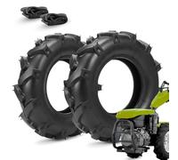 2 Pneumatici 3.50-8 4PR + Camere d’Aria | Kit Gomme TM Rinforzate per Motozappa, Motocoltivatore e Falciatrice