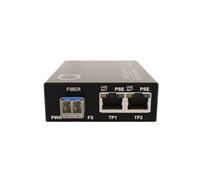 2 PoE Port Gigabit PoE/PoE+ Single Mode LC 1310nm Fiber Media Converter - Suministros IEEE 802.3 PoE & PoE+ PSE Power Over Ethernet & Extends over Singlemode Fiber with PoE PSE Support up 20 km (12.42