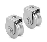 2 Poleas, Polea Tendedero Inoxidable Con 2 Rodamientos De Bolas Poleas Carga De 250 Kg Capacidad para Cable Acero Hasta 10mm