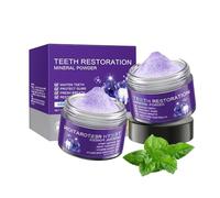 2 polvos minerales para el cuidado dental, fortalece e ilumina los dientes, fortalece las encías, combate la decoloración, refresca el aliento, da a tu sonrisa un nuevo impulso de 50 g