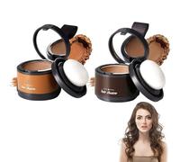 2 polvos para la raíz, corrector de pelo para mujeres y hombres, cobertura duradera para la línea del cabello, cobertura gris, polvo para línea del cabello con esponja de espejo, marrón oscuro y