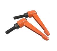2 pomos ajustables M5/M6/M8/M10/M12, con trinquete de botón pulsador con rosca hembra/macho, for torno, color naranja(M10*32)