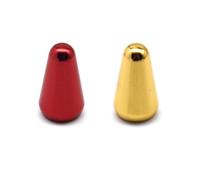 2 pomos de metal para interruptor de pastilla de guitarra de 5 vías para Strat Tele (dorado + rojo)