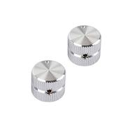 2 pomos de tono de cúpula de guitarra de metal plateado para interruptor de control de volumen tipo tornillo para eje de 6 mm, accesorios de decoración de bajo tipo tornillo