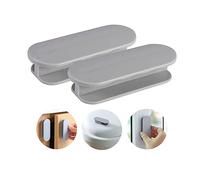 2 Pomos para Puerta de Balcón, Tiradores Autoadhesivos de Plástico, Mango Exterior para Puerta de Cristal, Color Gris
