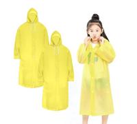 2 ponchos impermeables para niños, poncho grueso para niños, ligero, juego impermeable para niñas y niños, adecuado para senderismo al aire libre, pesca, festivales de música (amarillo)
