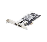 StarTech.com Tarjeta PCIe 2.1x1 de Red de Fibra Óptica/Cobre Ethernet 1Gb SFP de 2 Puertos - Chipset Controlador Intel I350-AM2 - Cobre de 1000BASE/Fibra Óptica - Nic (P021GI-NETWORK-CARD)