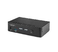 StarTech.com Switch Conmutador KVM DisplayPort de 2 Puertos, 8K60/4K144, para Un Monitor, DP 1.4, 2x USB 3.0, 4x USB 2.0 HID, Botones y Teclas de Acceso Rápido, TAA (D86A2-2-PORT-8K-KVM)