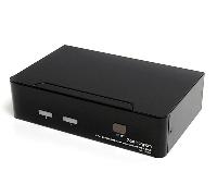 StarTech.com - Conmutador Switch KVM - 2 puertos USB 2.0 - Audio Vídeo DVI